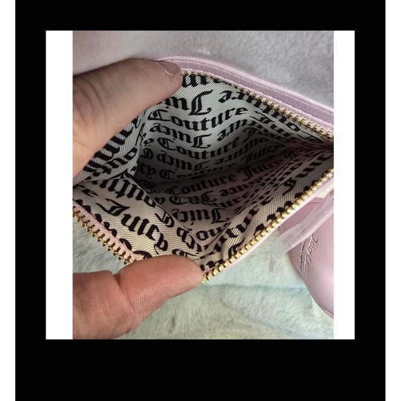 Juicy Couture Pink Velour Mini Backpack NWT Rhinestone Logo Heart Charm Small - Picture 4 of 8